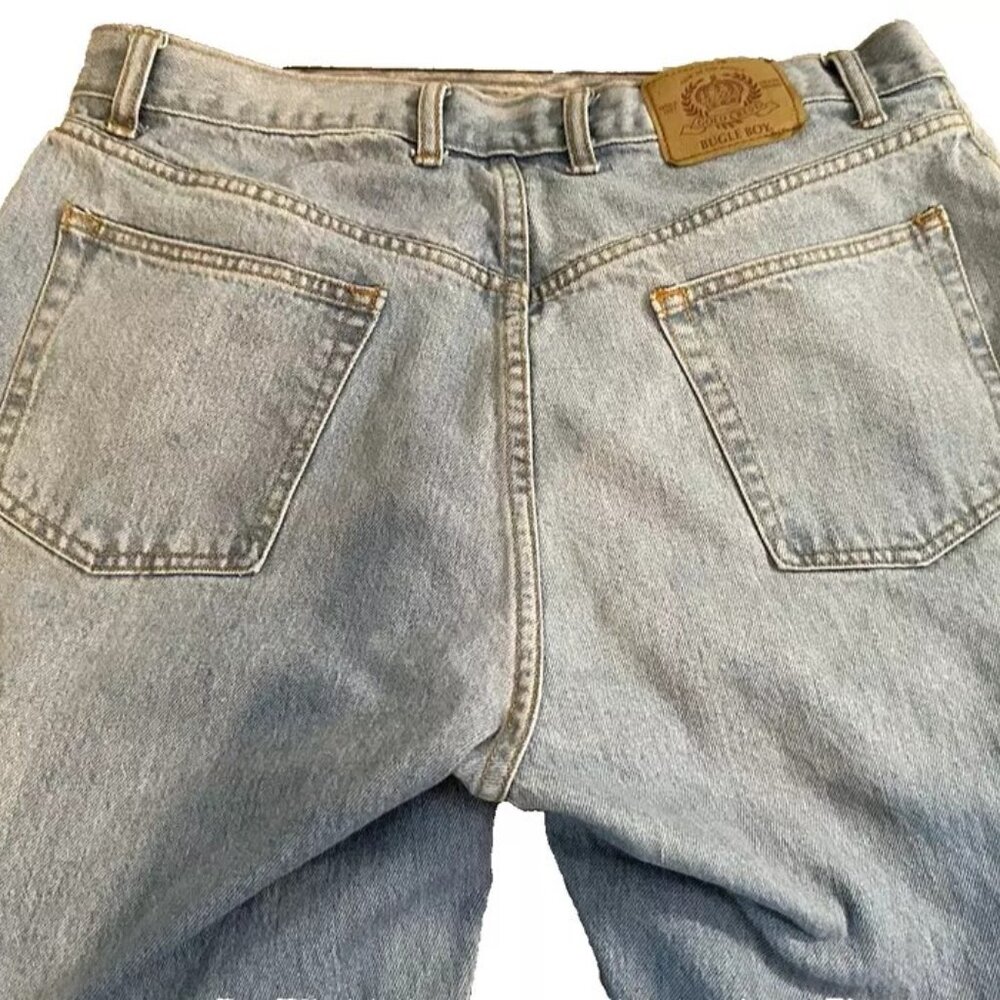 Vintage Baggy Skate Bugle Boy Jeans GOLD CREST Light Wash Blue 34x30 Y2K Grunge